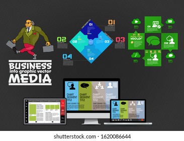 Modern infographic design with diagram and IT technology.
