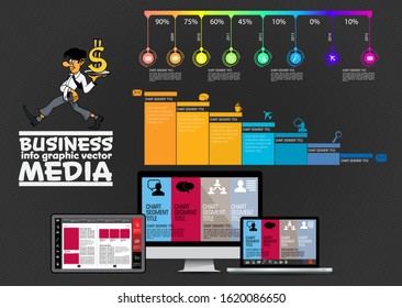 Modern infographic design with diagram and IT technology.
