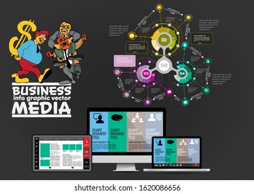 Modern infographic design with diagram and IT technology.
