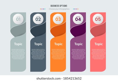 Modern infographic design, Finance and Business infographics templates,   infographic Timeline with 5 steps, labels. Vector infographic element.