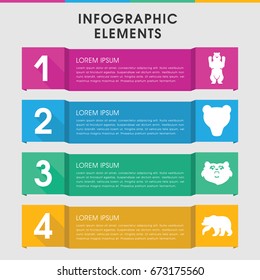 Modern infographic design with grizzly icons. can be used for presentation, diagram, annual report, web design.