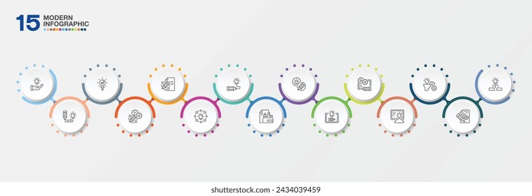 Modern infographic design with icons and 15 options or steps. Infographics business concept for info graphics, flow charts.