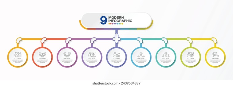 Modern infographic design with icons and 9 options or steps. Infographics business concept for info graphics, flow charts.