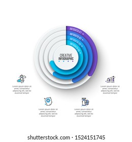 Modern infographic design template with 4 options, steps or parts. Circle vector illustration for business presentation.