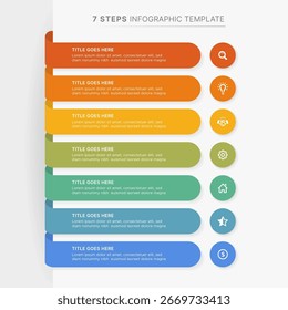 Plantilla de diseño infográfico moderno con 7 puntos de datos