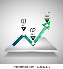 Modern infographic design template - arrow graph
