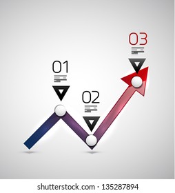 Modern infographic design template - arrow graph