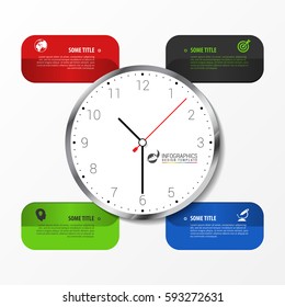 Modern infographic design template. Creative clock. Vector illustration