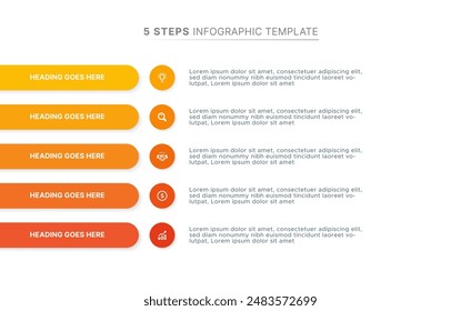 Plantilla de diseño de infografía moderna con cinco opciones