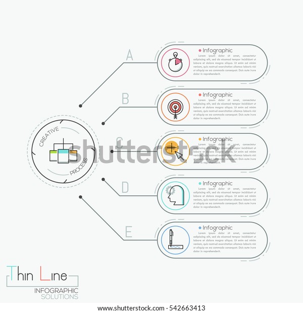 Modern Infographic Design Template Five Text Stock Vector Royalty Free 542663413 1019