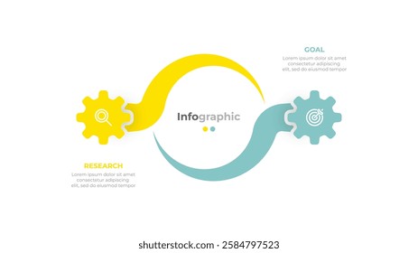 Modern infographic design template with labels. Business creative way to present 2 options, steps, or parts. Vector illustration.