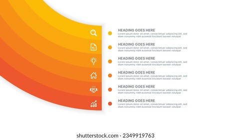 Plantilla de diseño de infografía moderna con seis opciones