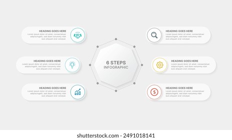 Moderne Infografik Design-Vorlage mit sechs Optionen