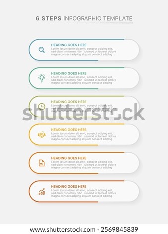 Modern Infographic Design Template with Six Options