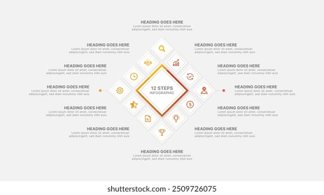 Modelo de Design Infográfico Moderno com Doze Opções