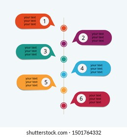 Modern infographic design template. Vector illustration. Abstract diagrams with 6 steps, options, parts or processes.