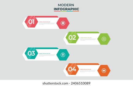 Vector de plantilla de diseño infográfico moderno.