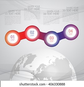 Modern infographic design with  world map can be used for workflow layout, chart, number options, presentation