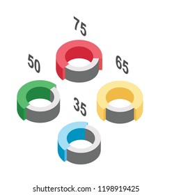 
Modern infographic in different graphs depicting abstract pie 
