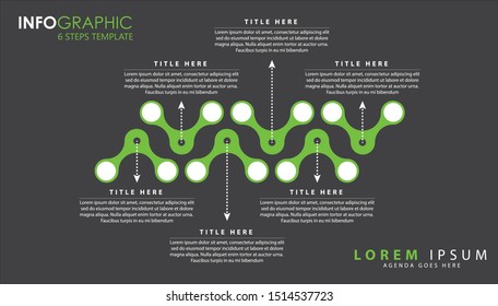 Modern infographic element with 6 options or steps. Can be used for process, presentation, diagram, workflow layout, info graph, web design. Vector illustration