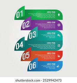 Modern infographic element 6 steps