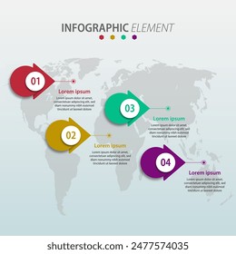 Modern infographic element business template and data visualization with 4 options or steps
