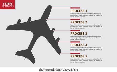 Modern infographic element with object and 5 options or steps. Can be used for process, presentation, diagram, workflow layout, info graph, web design. Vector illustration