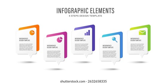 Modern infographic elements for business. Speech bubble infographic template with icons and text