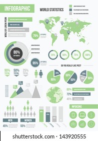 modern infographic elements set green
