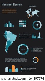 Modern Infographic Elements of South America vector illustration