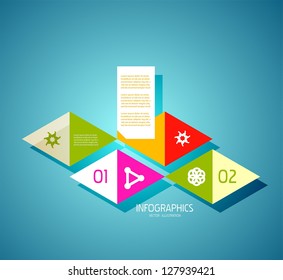 Modern infographic elements: steps stickers