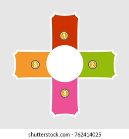 Modern infographic elements. Vector banner with 4 options. Design template with circles. Can be used for workflow layout, diagram, report, number and step up options, web design.