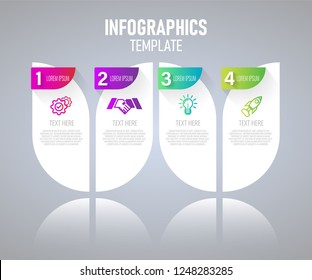 Modern Infographic elements vector design, template of graph with step. vector illustration.