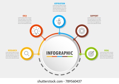 Modern Infographic fashion of five options