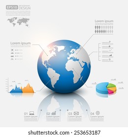 Modern infographic global template,Vector