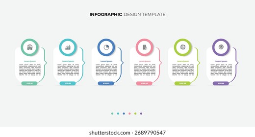 Modern Infographic label design template with icons and 6 options or steps. Can be used for process diagram, presentations, workflow layout, banner, flow chart, info graph.