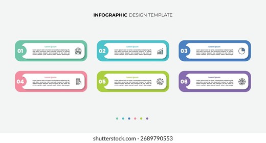 Modern Infographic label design template with icons and 6 options or steps. Can be used for process diagram, presentations, workflow layout, banner, flow chart, info graph.