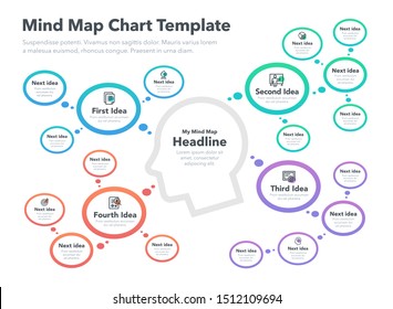 Modern Infographic Mind Map Visualization Template Stock Vector ...