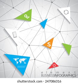 Modern infographic network template with place for your text. Can be used for workflow layout, diagram, chart, number options, web design.
