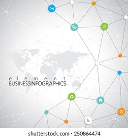 Modern infographic network template with place for your text. Can be used for workflow layout, diagram, chart, number options, web design.