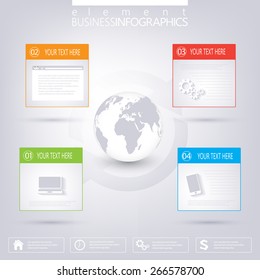 Modern infographic network template with place for your text. Can be used for workflow layout, diagram, chart, number options, web design. Vector illustration