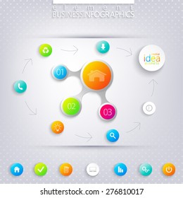 Modern infographic network template with place for your text. Can be used for workflow layout, diagram, chart, number options, web design