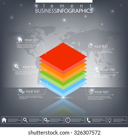 Modern infographic network vector template with place for your text. Can be used for workflow layout, diagram, chart, number options, web design.