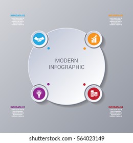 Modern Infographic numbered 4 options, business template for presentation and training