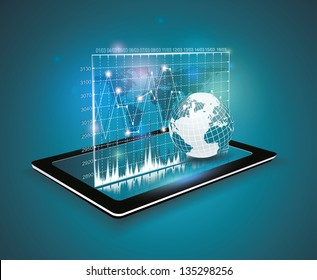 Modern Infographic on Tablet PC