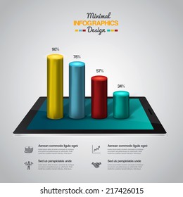 Modern Infographic on Tablet PC. Vector