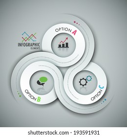 Modern infographic option banner with abstract round ribbon. Vector. Can be used for web design and  workflow layout