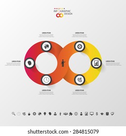 Modern infographic option banner. Abstract round infinity.