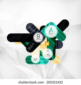 Modern infographic option layout made of glossy colorful round shaped overlapping elements