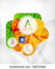 Modern infographic option layout made of glossy colorful round shaped overlapping elements